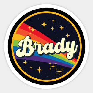 Brady // Rainbow In Space Vintage Style Sticker